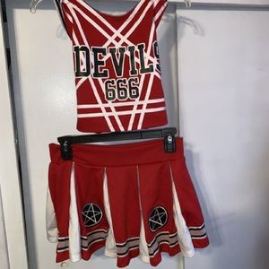 Dolls Kill Satan cheerleader costume